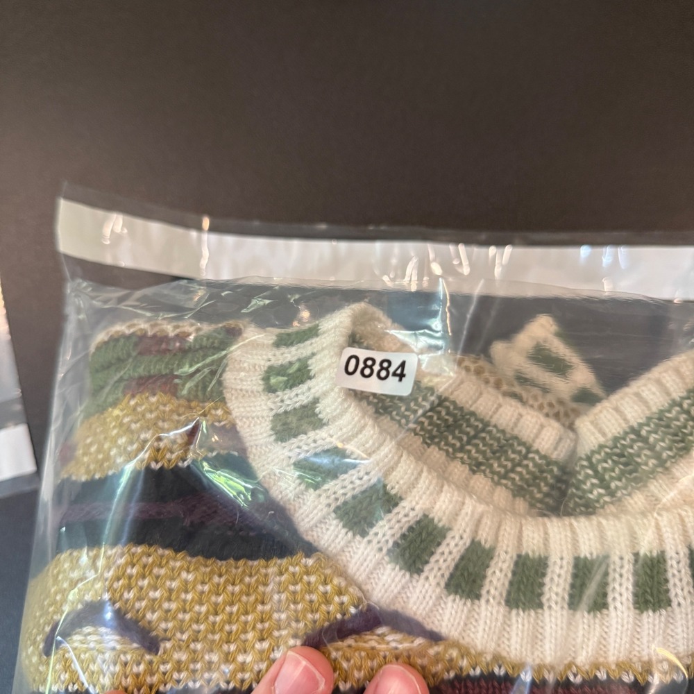Vintage Protege Sweater Coogi Style MultiColor 3D Knit Geometric Pullover XL - Picture 7 of 7